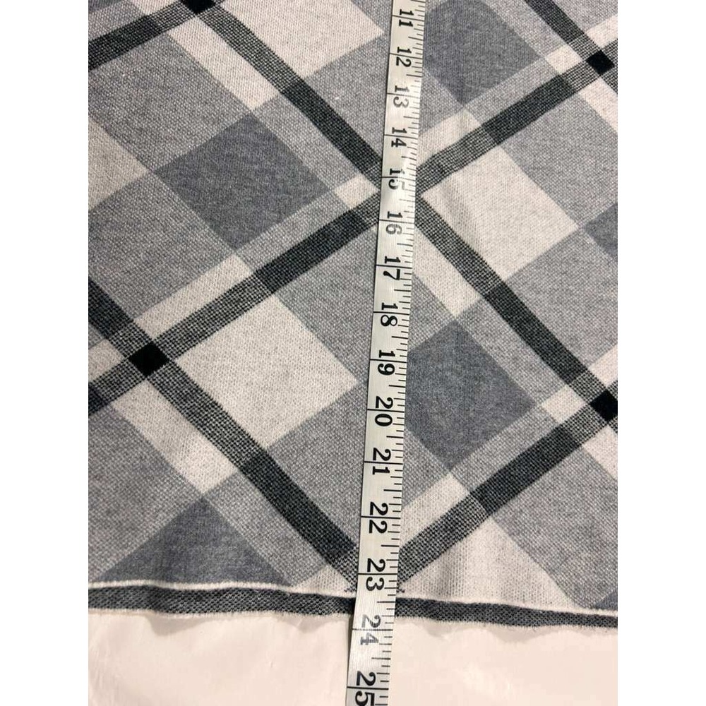Rachel Zoe Womens XS Grey White Plaid Mock Neck Long Sleeve Knit Sweater Top - Picture 7 of 11